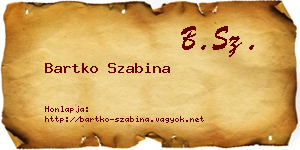 Bartko Szabina névjegykártya